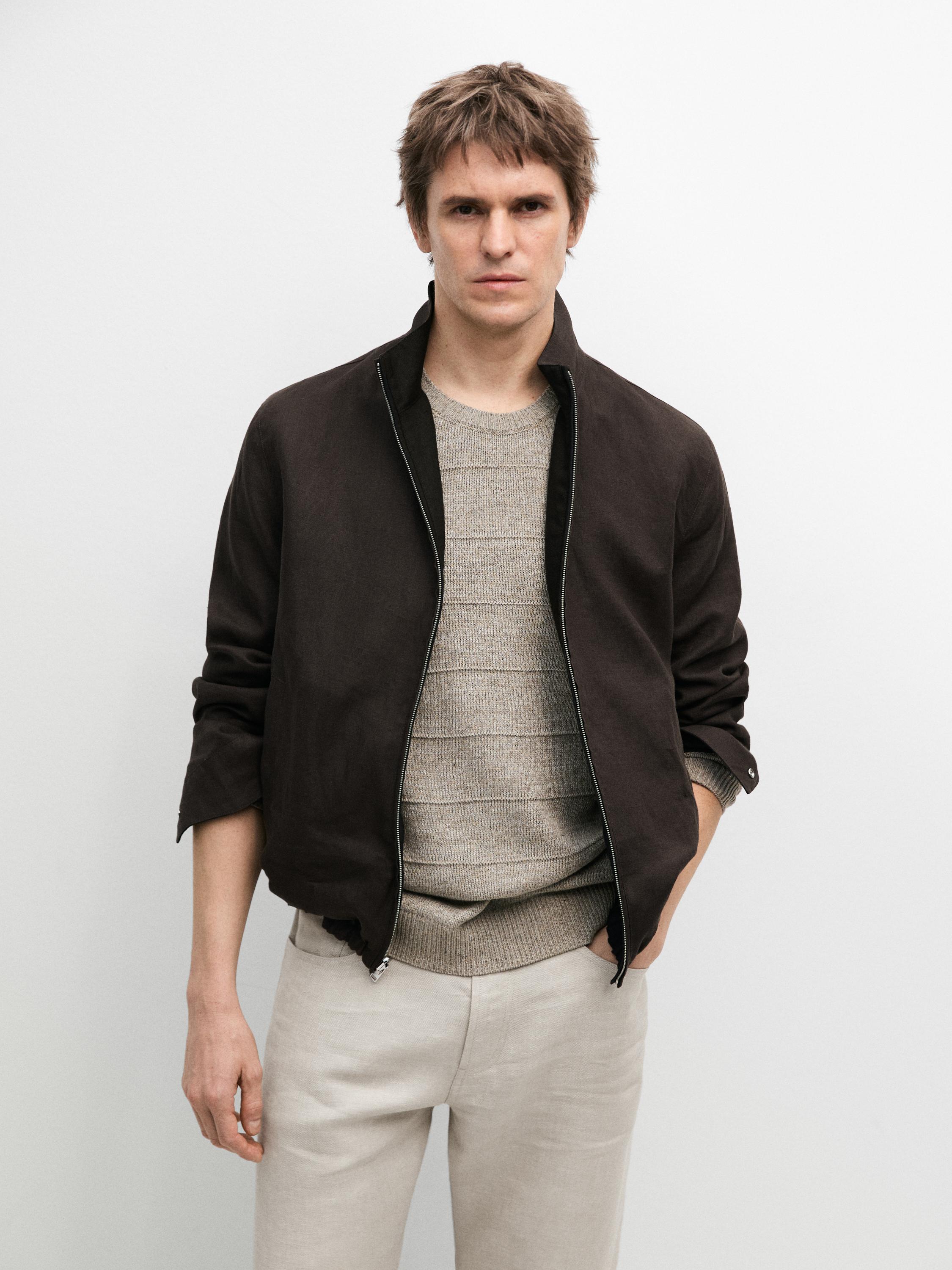 Reversible linen jacket